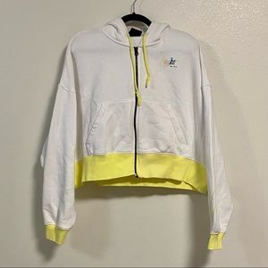 Nike White and Yellow Hoodie